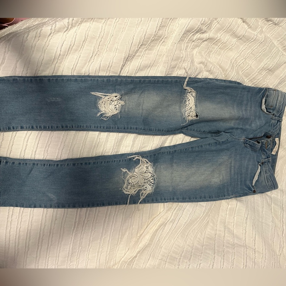 Zara girls lace distressed jeans